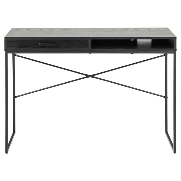 Biurko Seaford z szufladą czarne - ACTONA